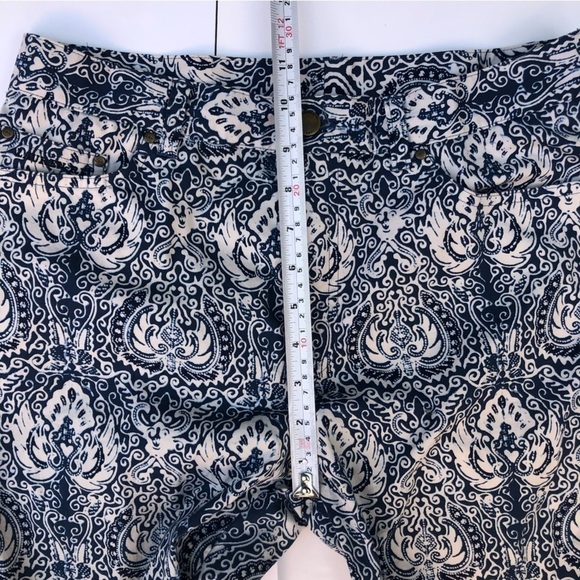 RALPH Lauren Floral Print Capri pants white navy size 8 - Picture 3 of 8